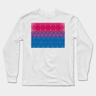 Spirograph Patterned Bisexual Flag Long Sleeve T-Shirt